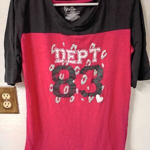 No Boundaries Black and Pink Dept 83 Tee